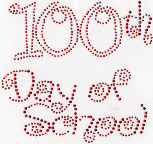 100th day of school 6.25"" x 5.5" Available in 4 Colors