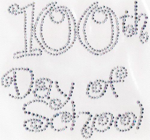 100th day of school 6.25"" x 5.5" Available in 4 Colors