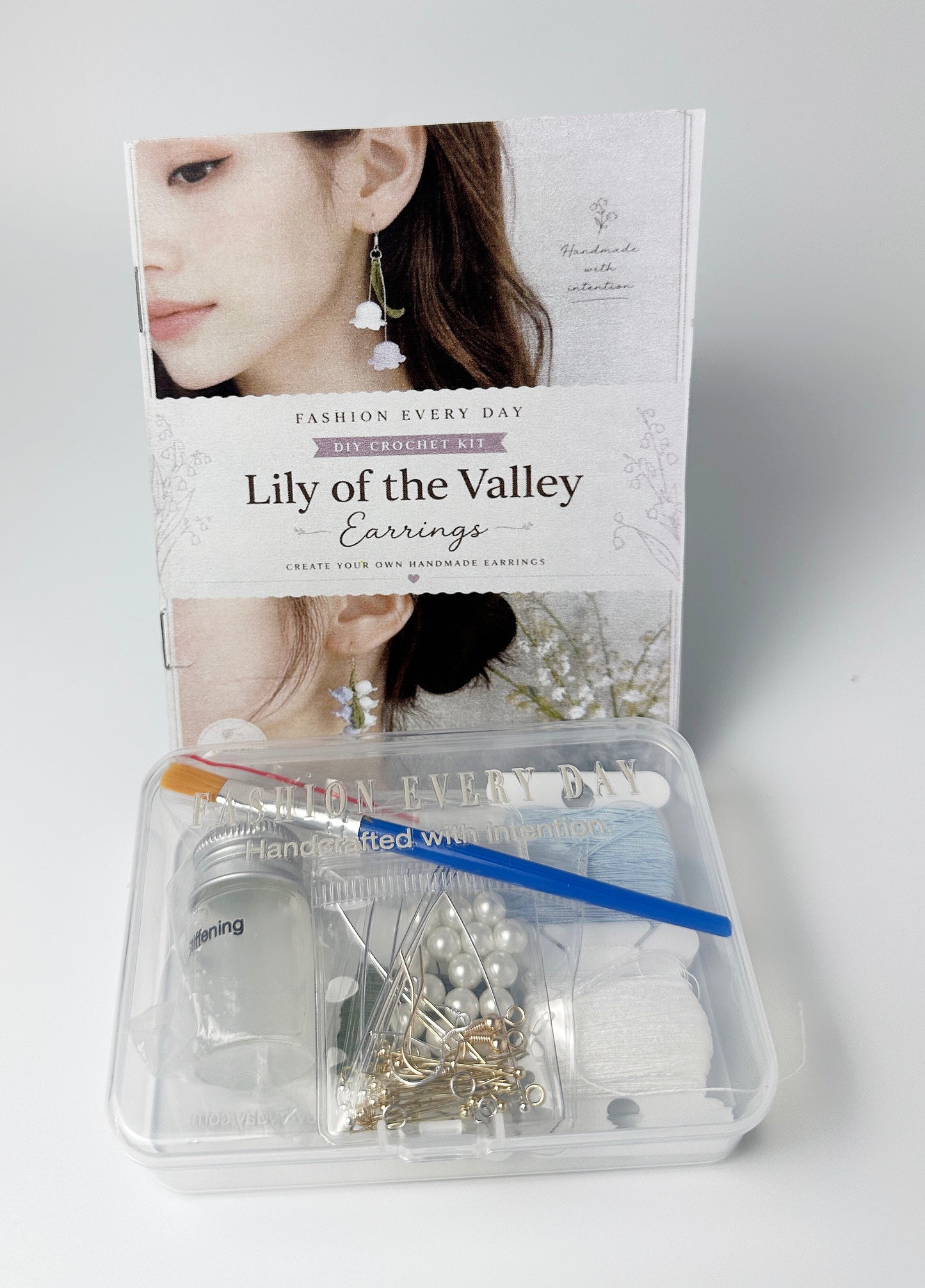 Lily of the Valley Crochet Earring DIY Kit | Micro Crochet Jewelry Kit | Beginner Friendly Handmade Earrings Kit | Gift for Crochet Lovers