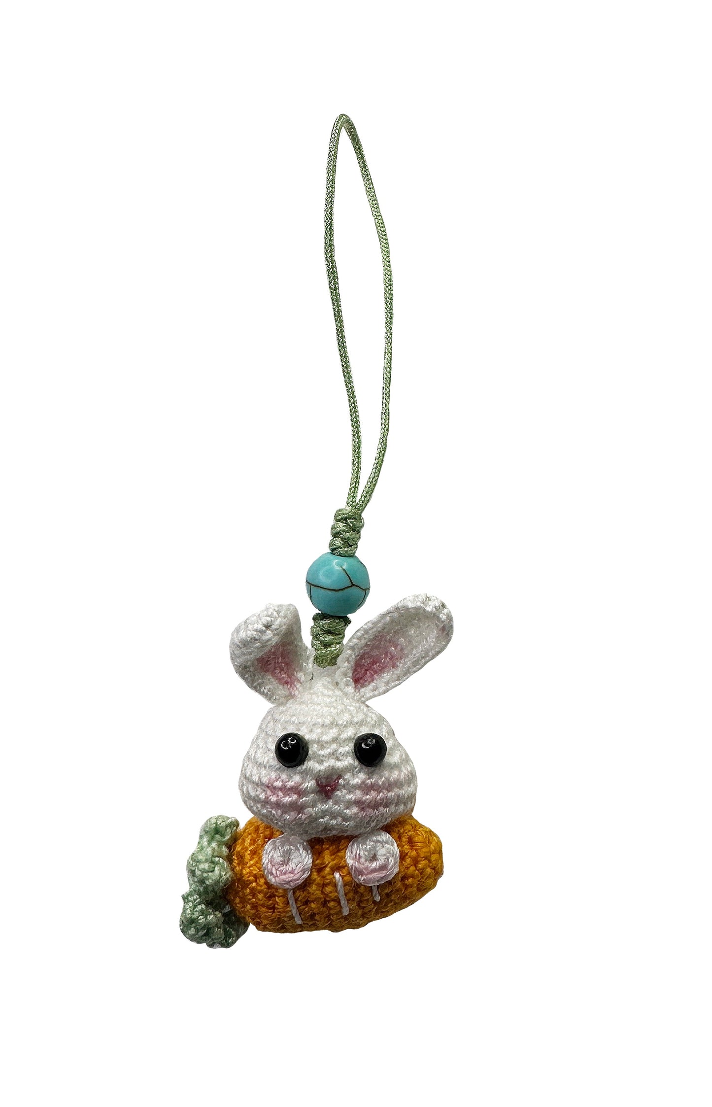 Crochet Bunny Phone Charm | Tiny Handmade Rabbit with Carrot | Micro Crochet Keychain | Cute Kawaii Gift | Bunny Bag Accessory