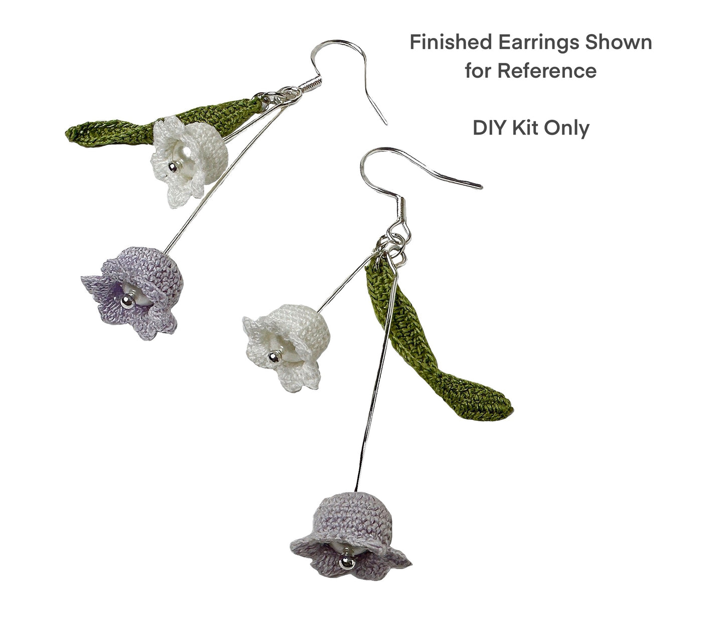 Lily of the Valley Crochet Earring DIY Kit | Micro Crochet Jewelry Kit | Beginner Friendly Handmade Earrings Kit | Gift for Crochet Lovers