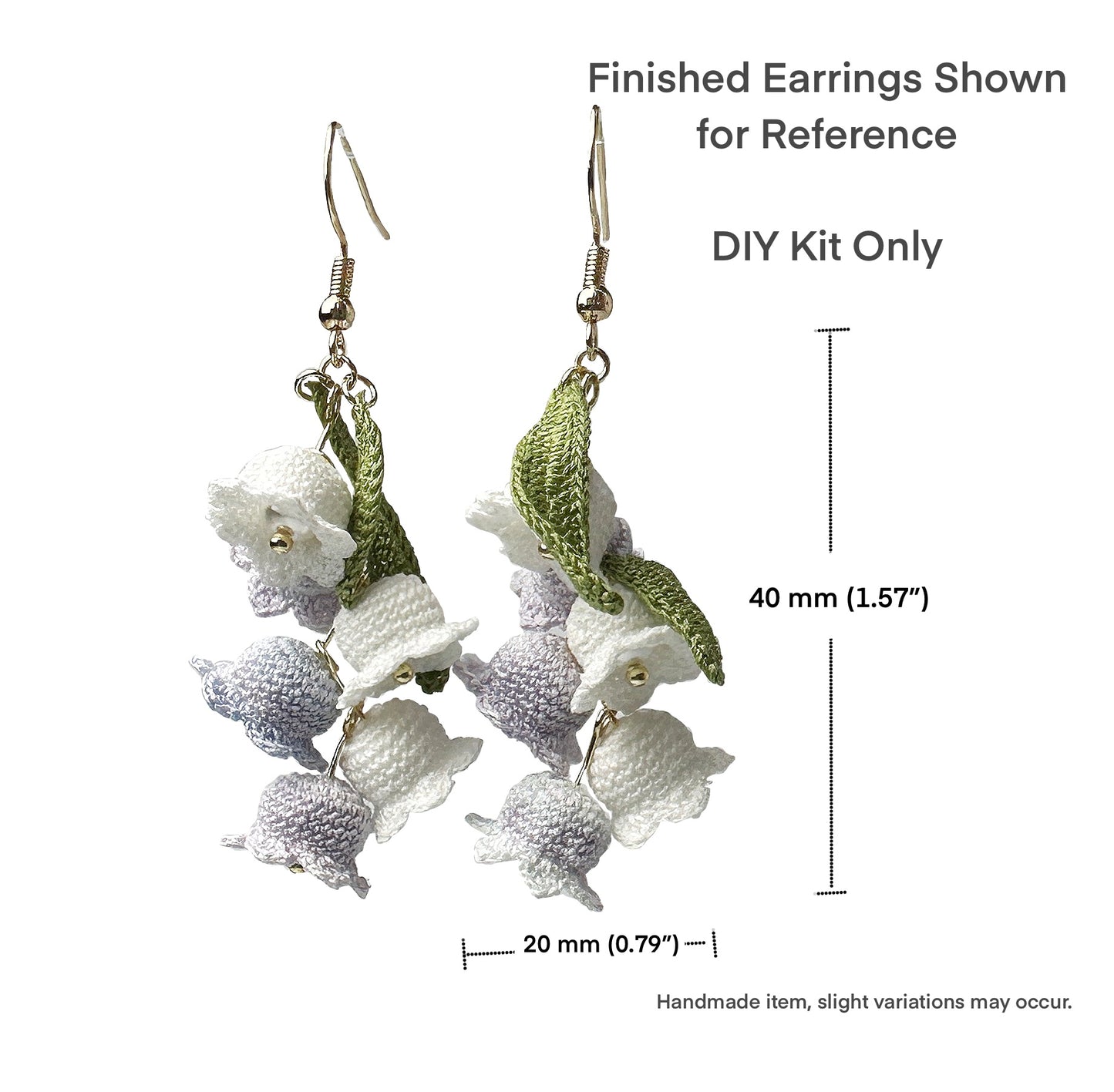 Lily of the Valley Crochet Earring DIY Kit | Micro Crochet Jewelry Kit | Beginner Friendly Handmade Earrings Kit | Gift for Crochet Lovers