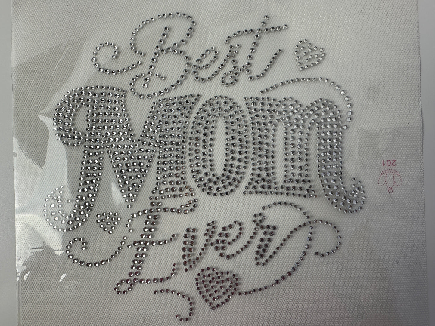 Best Mom Ever Rhinestone Transfer | Iron-On Bling Design | DIY T-Shirt Decal | Mother’s Day Gift | Sparkly Heat Transfer Patch