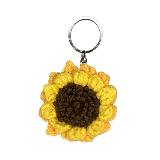 Cute Crochet Sunflower Keychain (with Bell)