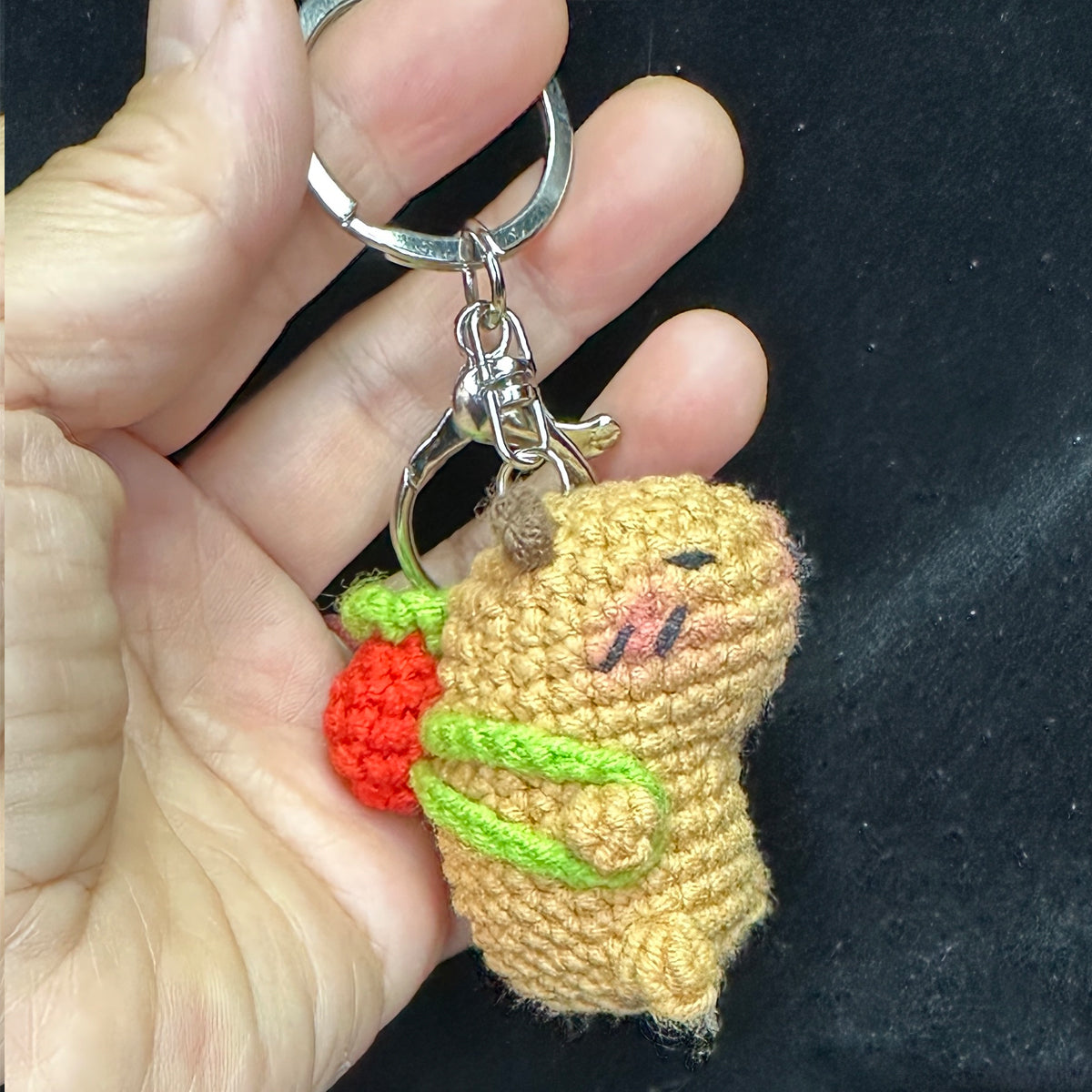 Handmade Crochet Cute Capybara keychain