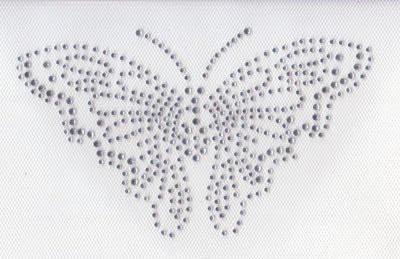 Butterfly Iron on Hot Fix Rhinestone Transfer