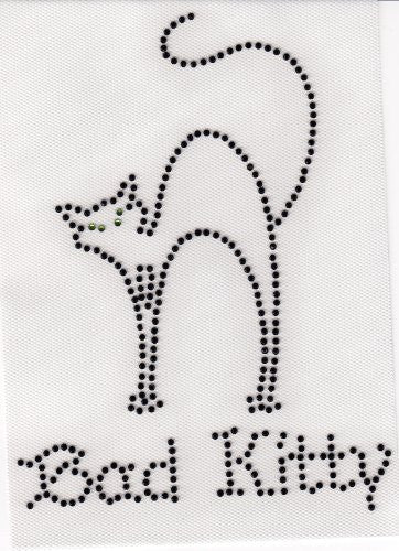 Bad Kitty Iron On Hot Fix Rhinestone Transfer