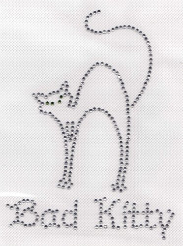 Bad Kitty Iron On Hot Fix Rhinestone Transfer