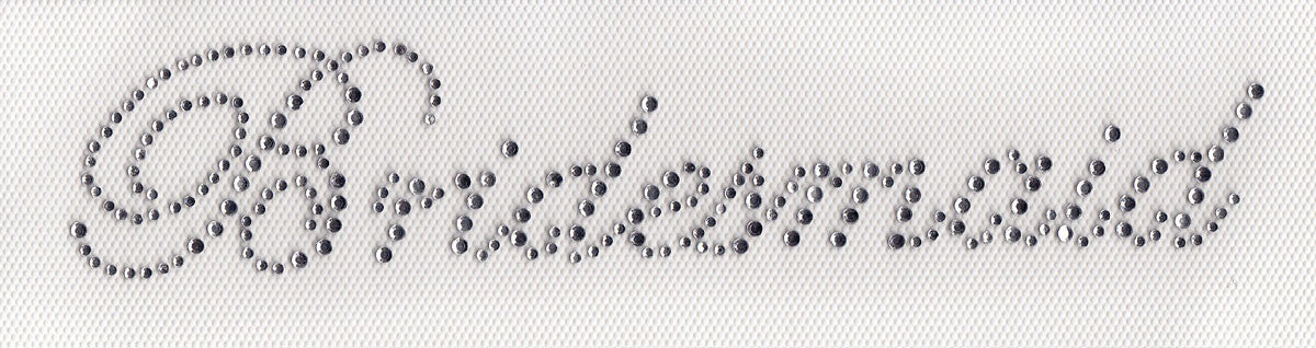 Set of Bride, Maid of Honor, Bridesmaid Iron on Hot Fix Transfer Rhinestone